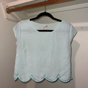 LA Hearts Scalloped Top